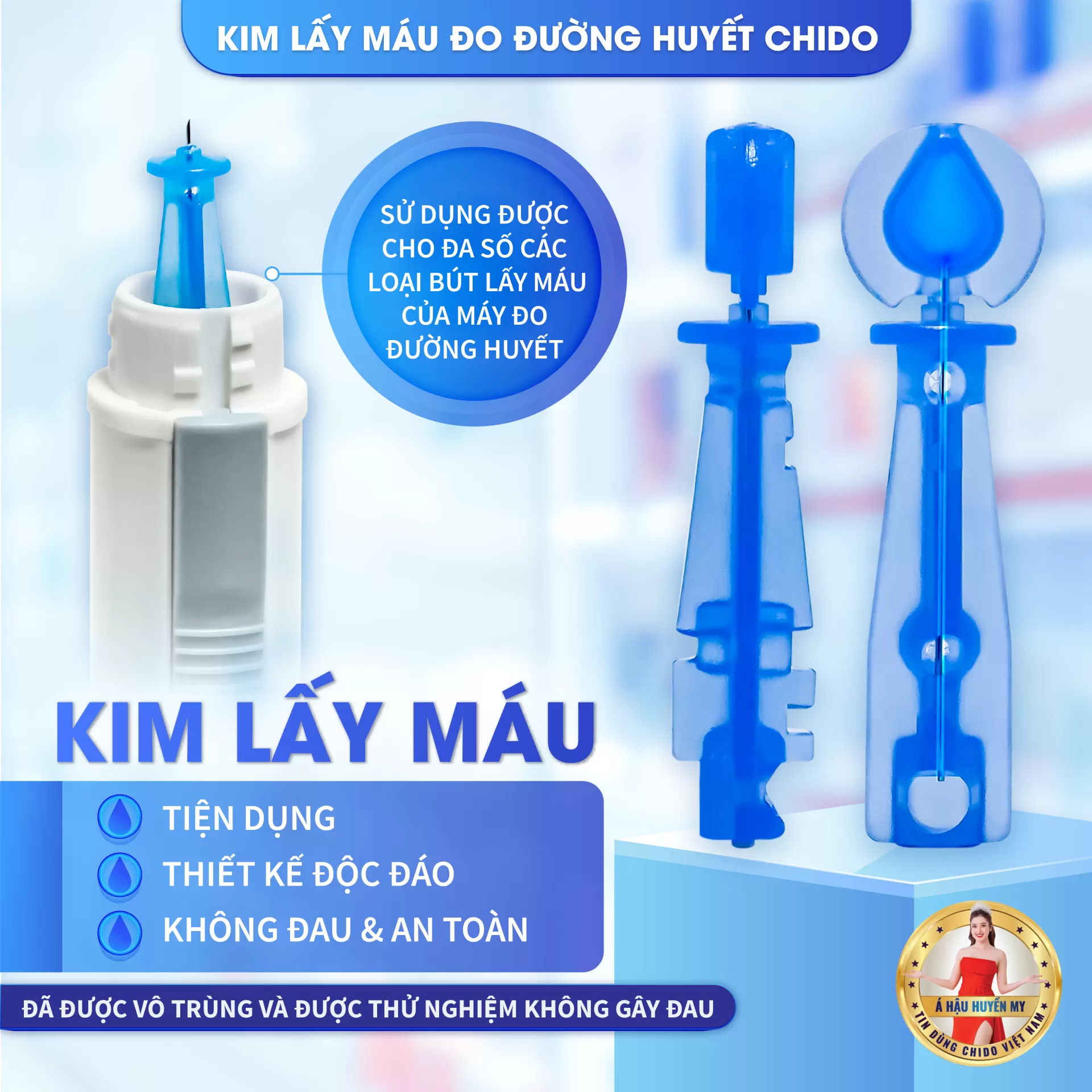 Máy đo đường huyết test thử tiểu đường Chido công nghệ Nhật Bản độ chính xác cao-Hàng chính hãng