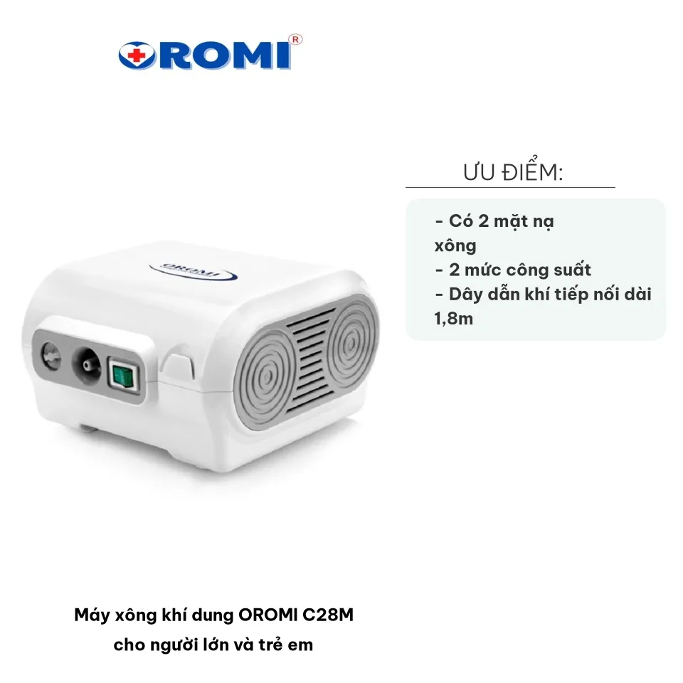 Máy xông khí dung và hút mũi 2 trong 1 OROMI Model C28M Công Nghệ Nhật Bản