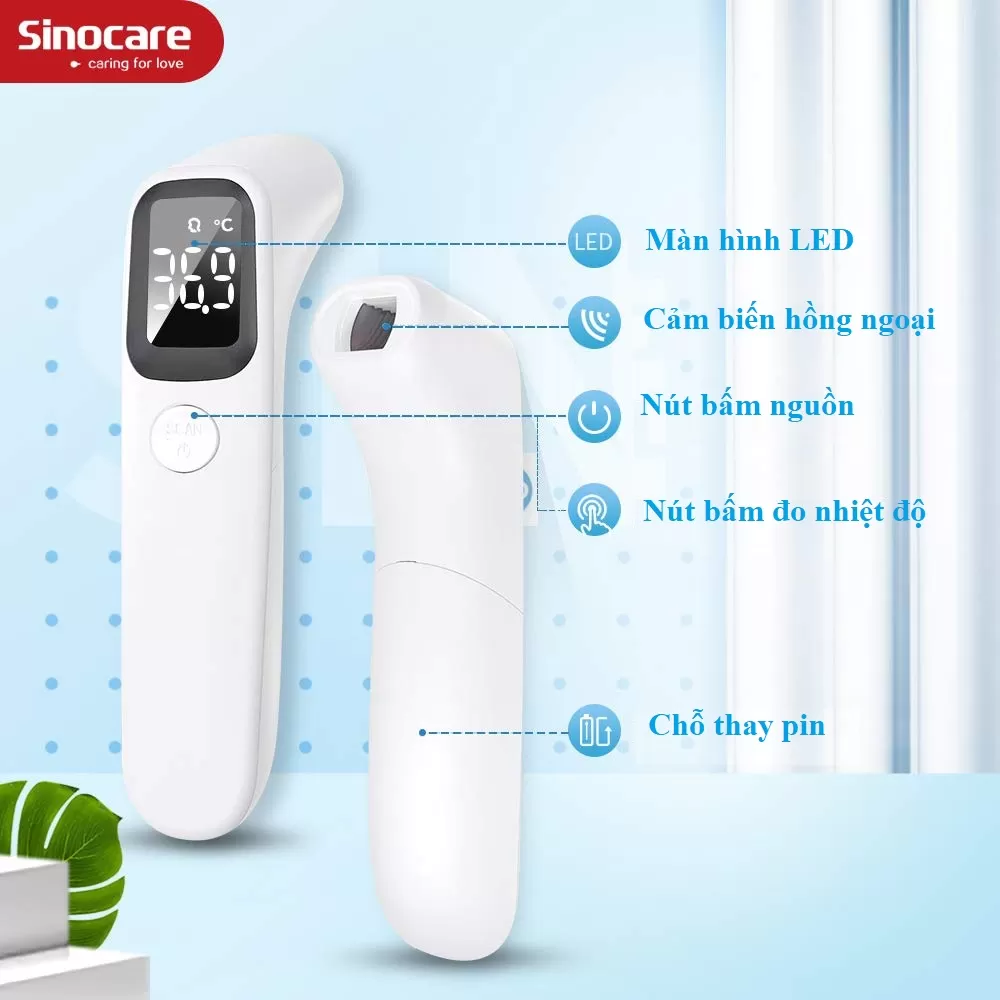 Nhiệt Kế Điện Tử Hồng Ngoại Đo Trán R1D1 Chính Hãng Sinocare