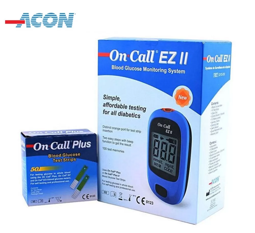 Máy Đo Đường Huyết Acon On-Call Ez II + Tặng 25 que thử và 10 kim chích máu